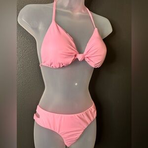 The Bikini Lab Pink Halter 2 Piece Size M